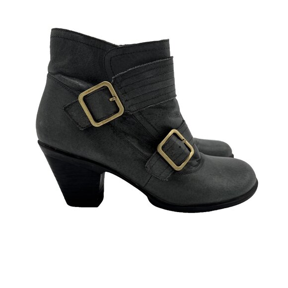 MIZ MOOZ Size 8 Gray Women Evan Leather Zippered Ankle Boots Booties - Picture 7 of 15